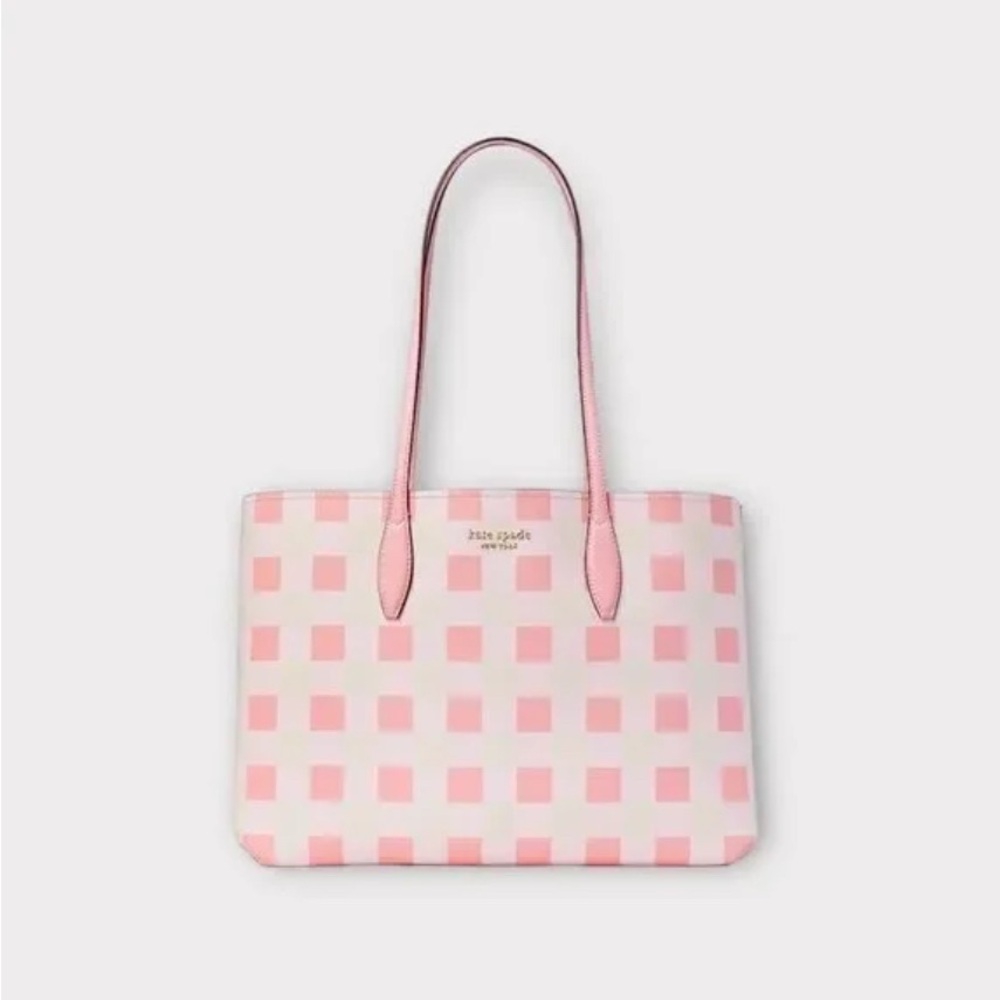 Like New with bag Kate Spade Pink Gingham Tote